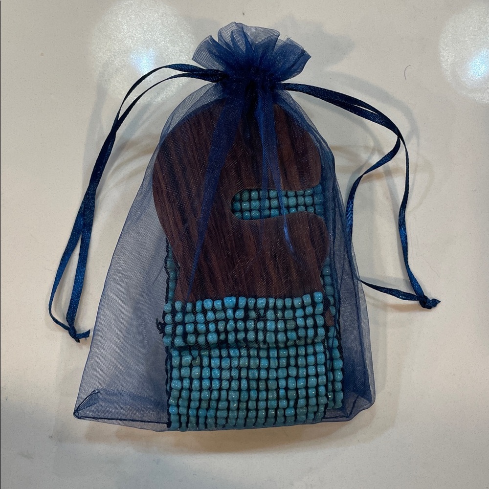 Turquoise color beaded stretch belt - Picture 5 of 5